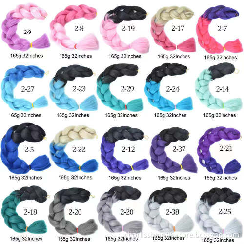 Hot Selling Long Ombre Expression Jumbo Crochet Twist Box Braids Super Pre Stretched Braiding Hair Synthetic Extension For Women